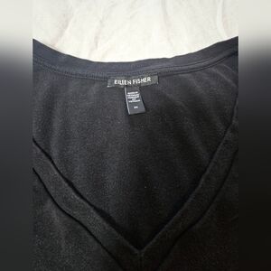 Eileen Fisher Black V-Neck Top
